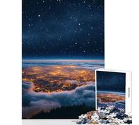 Rompecabezas de 1000 Piezas para Adultos Luces de la Ciudad sobre Las Nubes decoración del hogar Juguetes Ideas de Regalo Juego Educativo Interesante reducción del estrés tamaño 50x75cm
