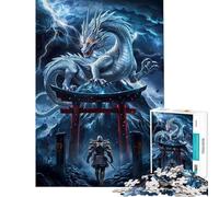 Rompecabezas de 1000 Piezas para Adultos Lucha de Dragones fantasía desafío para completar Ideal para Pasar el Tiempo en casa antiestrés Apto para Mayores de 14 años (38x52cm)