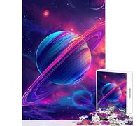 Rompecabezas de 1000 Piezas para Adultos Lumino Saturno decoración del hogar Juguetes Ideas de Regalo Juego Familiar con Piezas de Formas aleatorias Totalmente entrelazadas tamaño 38x52cm