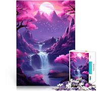 Rompecabezas de 1000 Piezas para Adultos Luna de Flor de Cerezo en Japón Juguetes de Juego desafiantes Regalo de cumpleaños 38x26cm