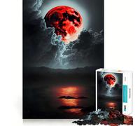 Rompecabezas de 1000 Piezas para Adultos Luna de Sangre Ascendente,Corte Preciso,Diversión,Juego de Lógica,Tiempo de Ocio,Arte de Escena Navideña 50x75cm