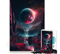 Rompecabezas de 1000 Piezas para Adultos Luna de Sangre Ascendente,Decoración de Ajuste, Juego Cognitivo Divertido,Juego de Paz,Actividad de Cumpleaños 38x26cm