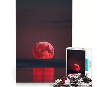 Rompecabezas de 1000 Piezas para Adultos: Luna de Sangre Ascendente, Juego de ingenio, Ensamblaje de Patrones, Mejora del Amor Entre Parejas 50x75cm