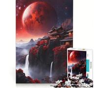 Rompecabezas de 1000 Piezas para Adultos: Luna de Sangre en Japón Juego práctico, difícil y desafiante Ideal para Decorar el Escritorio 38x52cm