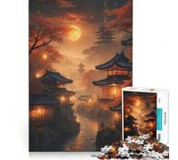 Rompecabezas de 1000 Piezas para Adultos: Luna de Sangre en Japón, Juguetes para armar, Actividades Divertidas en casa, para Fortalecer el Amor en Pareja 38x52cm