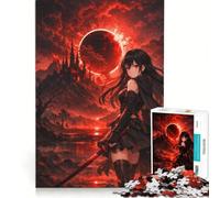 Rompecabezas de 1000 Piezas para Adultos: Luna de Sangre sobre la Ciudadela Negra Juguetes para armar, Actividades Divertidas en casa, Toda la Familia 38x26cm