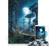 Rompecabezas de 1000 Piezas para Adultos Luna en la Jungla, Juegos Familiares, Divertidos y con Humor, un Juego de desafío único 38x52cm