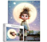 Rompecabezas de 1000 piezas para adultos, luna llena, cielo estrellado, fondo artístico, desafiante, juegos de actividades familiares, coloridos rompecabezas de manualidades para decoración del hogar