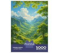 Rompecabezas De 1000 Piezas para Adultos Lush Green Mountain Valley Landscape Rompecabezas para Adultos Juguete Decoración De Pared Difícil Difícil Y Desafío 38x26cm/1000pcs