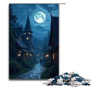 Rompecabezas de 1000 Piezas para Adultos Luz de Luna en la Ciudad Antigua Juego práctico decoración única para el hogar y Regalos 1000 Piezas (75 x 50 cm)