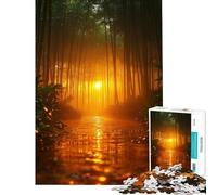 Rompecabezas de 1000 Piezas para Adultos Luz Dorada en el Sendero del Bosque Juegos Familiares Que desafían la Inteligencia Juguetes adictivos Un Gran Regalo para la diversión Familiar (38x26cm)