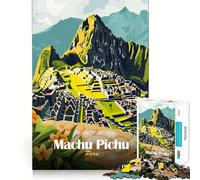 Rompecabezas de 1000 piezas para adultos Machu Picchu Perú Póster Diversión con articulaciones finas Desafío inteligente Juego tranquilo Tiempo de juego Regalo de cumpleaños para aficionados (38x52cm)