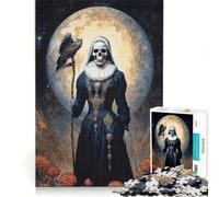 Rompecabezas de 1000 Piezas para Adultos Madre de la Santa Muerte Sin Nombre Juguetes antiestrés desafío exigente colección de Artistas Bellas Artes 38x52cm