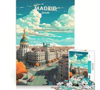Rompecabezas de 1000 Piezas para Adultos, Madrid, España, Juegos Divertidos, interacción Entre Padres e Hijos, Cada Pieza es única 38x26cm