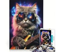 Rompecabezas de 1000 Piezas para Adultos: Maestro Felino, Juegos relajantes, Entrena tu Cerebro y Tus Manos, cumpleaños y Navidad 38x52cm
