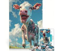 Rompecabezas de 1000 Piezas para Adultos Maggie la Vaca Loca Que ríe Juegos Divertidos análisis y lógica Ideal para Decorar el Escritorio 50x75cm