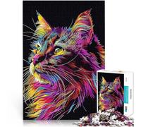 Rompecabezas de 1000 piezas para adultos Magic of Colorful Cats pädagogische Herausforderung Lernspiel für Geburtstag, Weihnachten75 x 50 cm