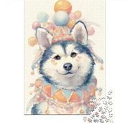Rompecabezas De 1000 Piezas para Adultos Magical Husky Crown Art Print Rompecabezas para Adultos Juego De Ingenio Decoración Perfecta Regalos De Cumpleaños Y Únicos 38x26cm/1000pcs