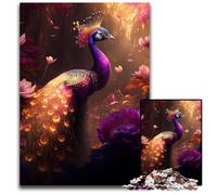 Rompecabezas de 1000 Piezas para Adultos Magníficos Rompecabezas de Pavo Real para Adultos diversión Familiar, Juegos de Fiesta y Regalos de cumpleaños 26x38cm (10,23x14,96 Pulgadas)
