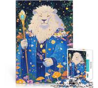 Rompecabezas de 1000 Piezas para Adultos Mago León Blanco Juego desafiante y Juego Familiar Regalos para Amigos y Familiares 75x50cm