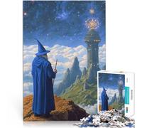 Rompecabezas de 1000 Piezas para Adultos Mago Mirando el Observatorio Eldritch Juego Intelectual para la decoración del hogar 38x26cm