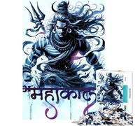 Rompecabezas de 1000 Piezas para Adultos Mahakal Shiva Rompecabezas para Adultos Juego de ingenio Alivia el estrés Interacción Entre Padres e Hijos (Tamaño 50x75cm)