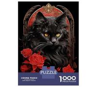 Rompecabezas De 1000 Piezas para Adultos Maine Coon Cat with Flower Rompecabezas para Adultos Juegos De Relajación Regalos para Mujeres Desafío Educativo 70x50cm/1000pcs