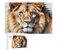 Rompecabezas de 1000 piezas para adultos, majestad del león dorado, 1 rompecabezas para adultos, juegos familiares, regalos para mujeres, interacción entre padres e hijos, 1000 piezas