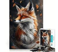 Rompecabezas de 1000 Piezas para Adultos Majestad del Zorro de Otoño - Decoración de Corte preciso,Juguete cognitivo,Juego de Tiempo Libre,Regalo de cumpleaños (38x26cm)