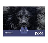Rompecabezas De 1000 Piezas para Adultos Majestic Black Lion Portrait Rompecabezas para Adultos Juego Familiar Alivia El Estrés Difícil Y Desafiante 70x50cm/1000pcs