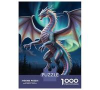 Rompecabezas De 1000 Piezas para Adultos Majestic Dragon Under Aurora Borealis Rompecabezas Antiestrés Juguetes Difíciles Cumpleaños Y Navidad 70x50cm/1000pcs