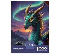 Rompecabezas De 1000 Piezas para Adultos Majestic Dragon with Aurora Borealis Rompecabezas para Adultos Juguetes De Bricolaje Análisis Y Lógica Regalos De Cumpleaños Y Únicos 52x38cm/1000pcs