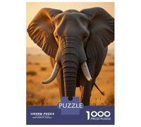 Rompecabezas De 1000 Piezas para Adultos Majestic Elephant Portrait in Golden Light Rompecabezas Juegos Divertidos Vacaciones En Casa Matar El Tiempo Cumpleaños Y Navidad 52x38cm/1