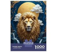 Rompecabezas De 1000 Piezas para Adultos Majestic Lion in A Celestial Waterfall Rompecabezas para Adultos Juegos Relajantes Regalos para Mujeres Regalos para Reducir El Estrés 38x26cm/1000pcs
