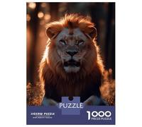 Rompecabezas De 1000 Piezas para Adultos Majestic Lion Portrait in Golden Light Rompecabezas para Adultos Juguetes DIY Una Obra De Arte Regalo De Cumpleaños, Regalos, 52x38cm/1000pcs