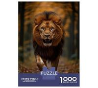 Rompecabezas De 1000 Piezas para Adultos Majestic Lion Walking Through Autumn Forest Rompecabezas para Adultos Juegos Relajantes Regalos para Mujeres Desafiantes para Completar 38x26cm/1000pcs