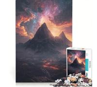 Rompecabezas de 1000 Piezas para Adultos Majestuosas montañas bajo un Cielo cósmico Juego práctico Actividades Divertidas para Hacer en casa Toda la Familia 50x75cm