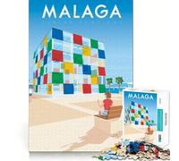 Rompecabezas de 1000 Piezas para Adultos Málaga Andalucía Impresión Unión Suave Diversión Juego de Habilidad Mental Juego Casual Tiempo de Juego Divertido para cumpleaños (50x75cm)