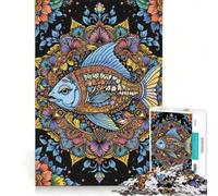 Rompecabezas de 1000 Piezas para Adultos Mandalas de Peces Tropicales Juego de ingenio Corte de precisión colección de Artistas Bellas Artes 50x75cm