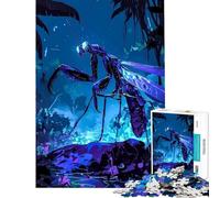 Rompecabezas de 1000 Piezas para Adultos Mantis Gigante en una Jungla Azul Juego Educativo desafío Juguete Juego Familiar desafío difícil Ideas para Regalos (tamaño 38x52cm)