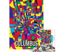 Rompecabezas de 1000 Piezas para Adultos Mapa Abstracto de Colón Juguete Intelectual Educativo Divertido y con Humor Regalo Ideal para el Amigo Invisible (tamaño 50x75cm)