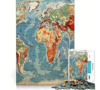 Rompecabezas de 1000 Piezas para Adultos Mapa Antiguo del Mundo,diseño de Corte Suave,Ideal para ejercitar el Cerebro,entretenerse (38x52cm)