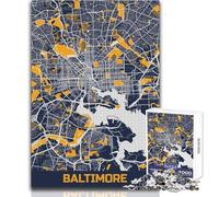 Rompecabezas de 1000 Piezas para Adultos, Mapa de Baltimore, Juego Educativo Familiar, difícil, Regalo de cumpleaños, tamaño 38x52cm