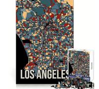 Rompecabezas de 1000 Piezas para Adultos,Mapa de Los Ángeles en Tonos Tierra,Juego de articulación preciso,Juguete para el Cerebro Inteligente,Juego para el Tiempo Libre,Regalo de cumpleaños