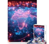 Rompecabezas de 1000 Piezas para Adultos Mapa del Planeta en Colores neón Juguete para decoración de Pared Regalo de cumpleaños Juego práctico Que fomenta el Amor Entre Parejas tamaño 38x26cm