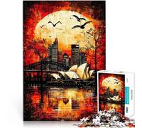 Rompecabezas de 1000 Piezas para Adultos Marea carmesí Alivia el estrés Vacaciones en casa Matar el Tiempo Obra de Arte 52x38cm