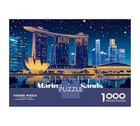 Rompecabezas De 1000 Piezas para Adultos Marina Bay Sands, Singapore at Night Rompecabezas para Adultos Juegos Relajantes Que Mejoran La Memoria Diversión En Casa Actividades, 52x38cm/1000pcs