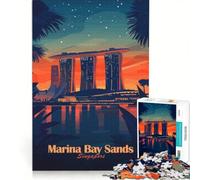 Rompecabezas de 1000 Piezas para Adultos Marina Bay Sands Singapur decoración de Pared Actividades Divertidas para el hogar para Fortalecer el Amor en Pareja 50x75cm