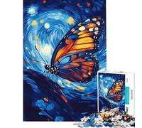 Rompecabezas de 1000 Piezas para Adultos Mariposa en la Noche Estrellada Un Reto para completar Ideal para Pasar el Tiempo en casa Durante Las Vacaciones Juguete antiestrés Apto para Mayores