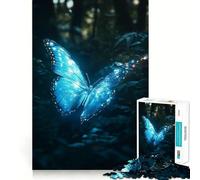 Rompecabezas de 1000 Piezas para Adultos Mariposa en un Bosque Oscuro,diseño de Corte preciso,Divertido Juego de ingenio,Ideal para el Tiempo Libre y como Actividad de cumpleaños (50x75cm)